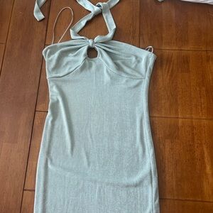 Elodie (south moon under) mini dress halter tie neck